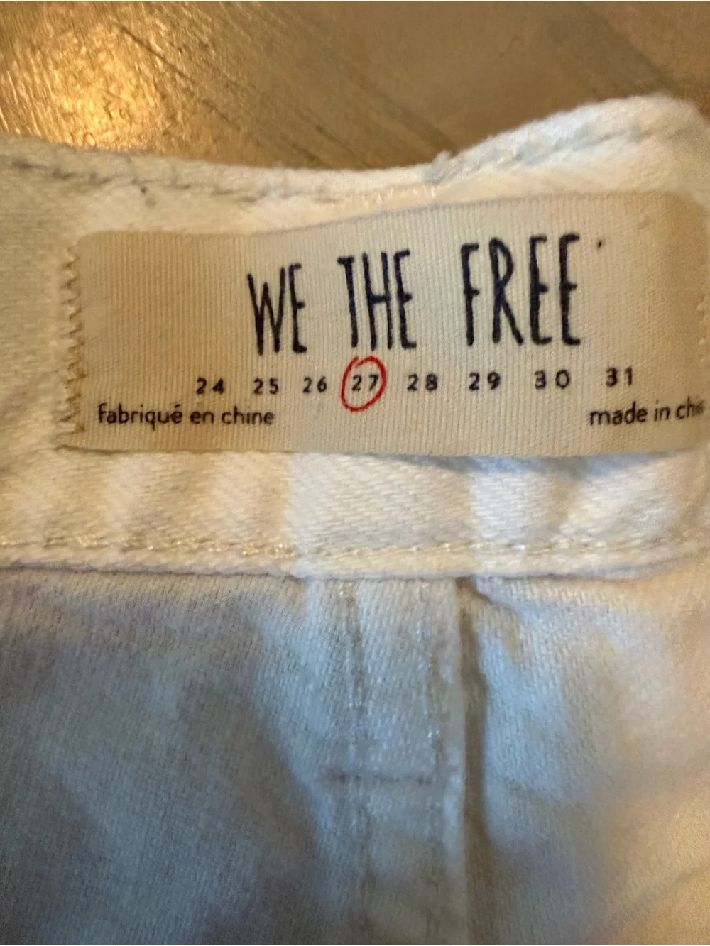 Free People Women's White Distressed Denim Shorts